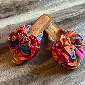 Gianni Bini silk floral slides sandals
